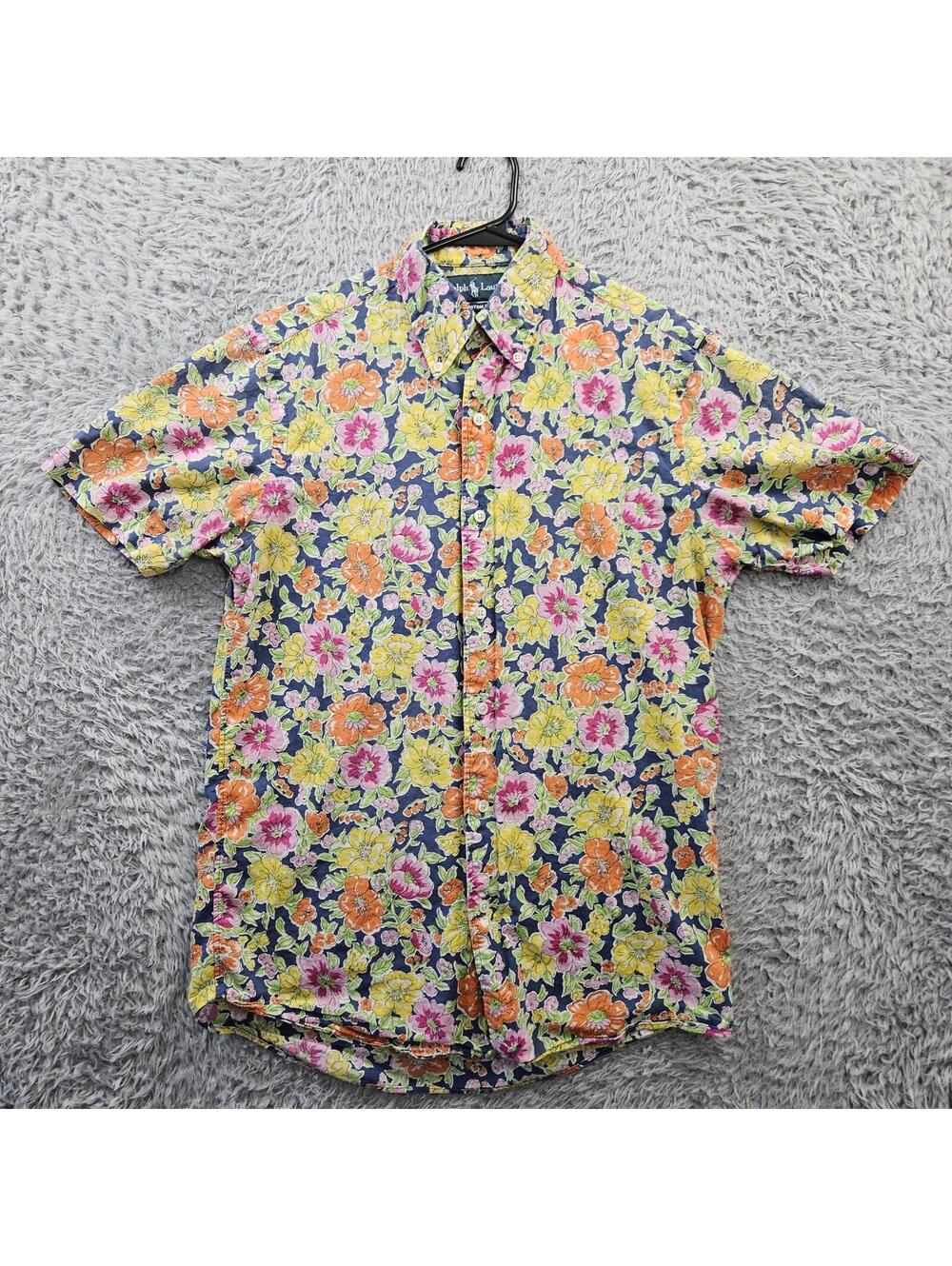 Polo Ralph Lauren Shirt Small Custom Fit Vintage Hawaiian Shirt Floral